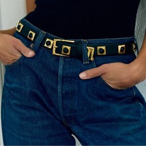 AUREUM Collective No. 2 Black leather belt like new condition.